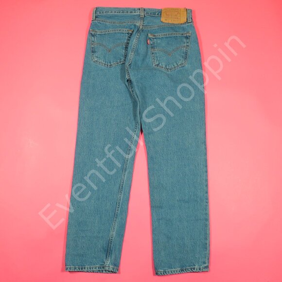 Vintage Levis 501 Jeans Mens 32 Blue Original Straight Denim 90s - Picture 3 of 7